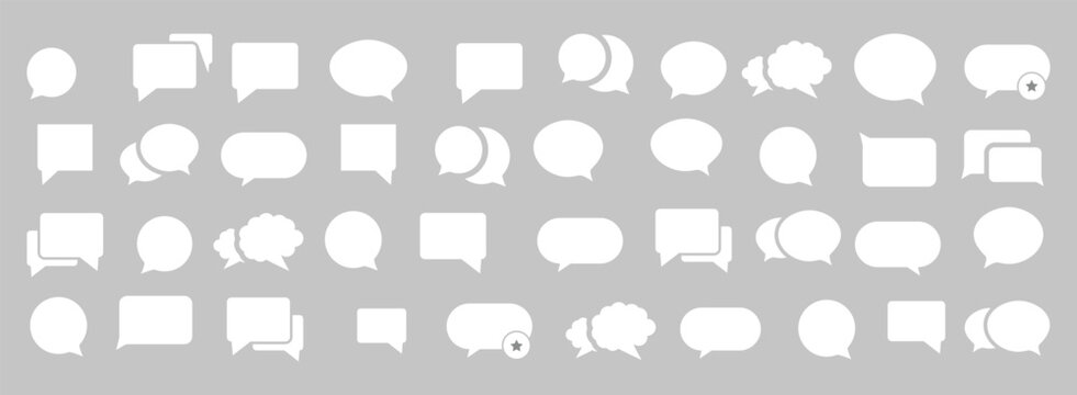 Set of Comment Speech Bubbles on gry Background