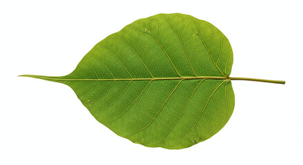 Isolated banyan tree leaf on a white background, generative ai