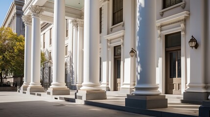 Obraz premium White Columns and Building Entrance