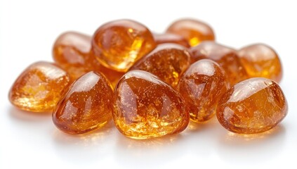 Amber-colored, hard candies