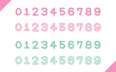 かわいいシンプルな手書きの数字セット