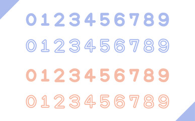 かわいいシンプルな手書きの数字セット