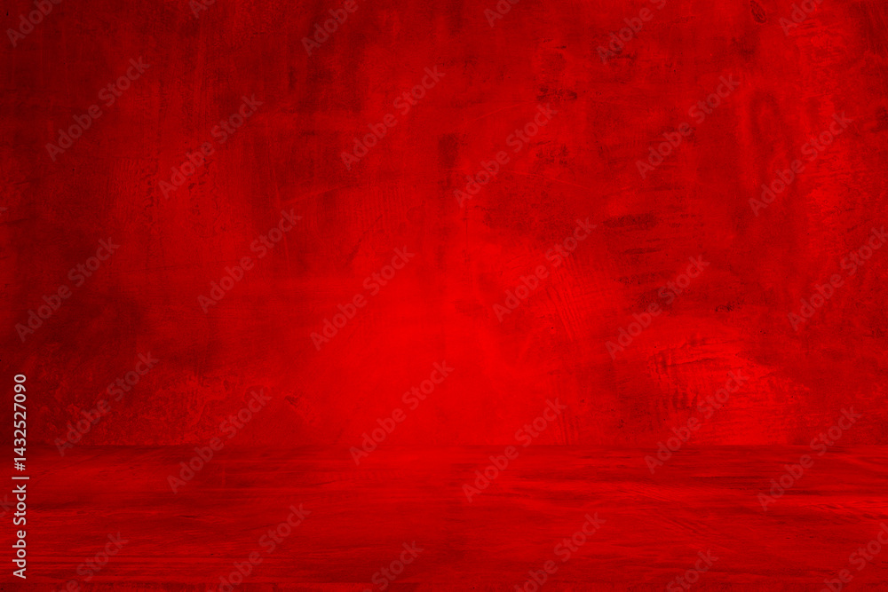 Leinwandbilder wall interior background, studio and backdrops show products.with shadow from window color red backg