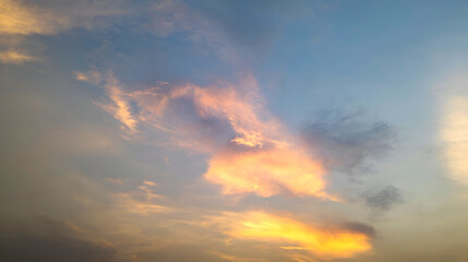 Sunset with brilliant orange clouds
