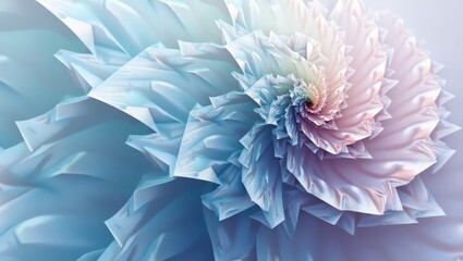 Obraz premium Abstract Pastel Blue and Pink Spiral Flower Fractal Art Design Background