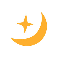 simple crescent moon and star illustration