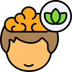 Obraz premium Lotus Human Mind Filled Icon