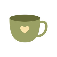 simple green coffee mug illustration