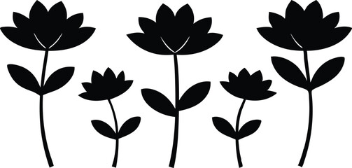 Beautiful Flower Isolated Silhouette Vector Illustration Elegant Floral Design Elements Collection