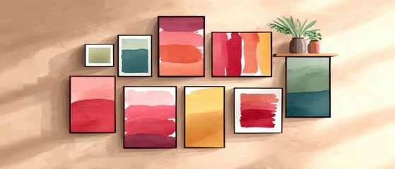 Abstract Art Prints  Wall Decor  Home Interior  Modern Paintings  Minimalist Style  Colorf