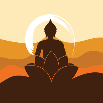 Lord Buddha silhouette vector