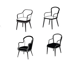 simple chair silhouette-interior Design element in vector