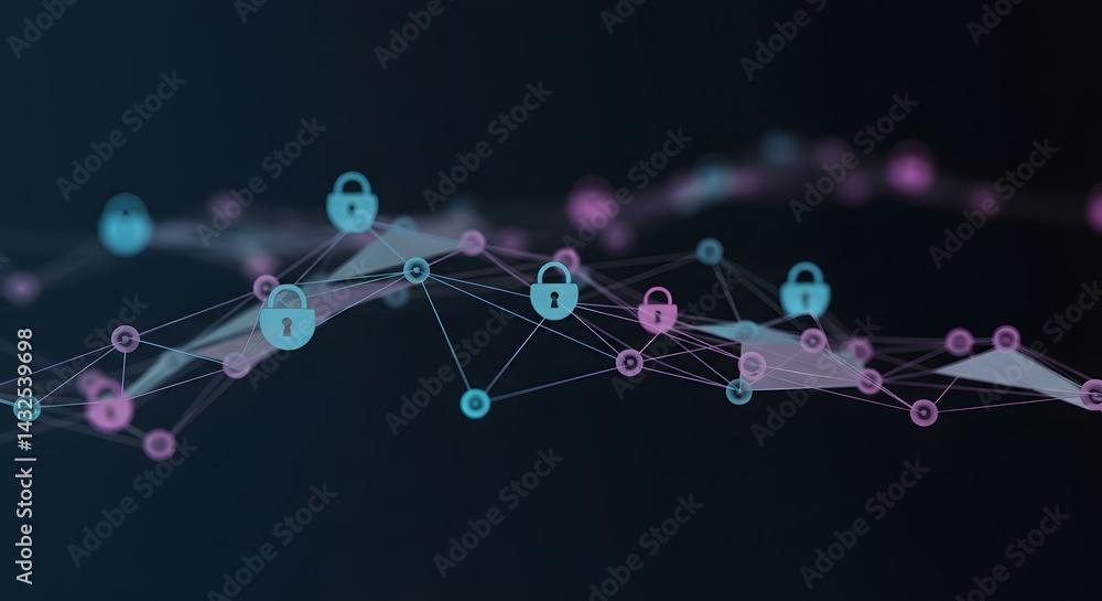 Poster cybersecurity network data protection and digital security solutions for enhanced privacy and safety