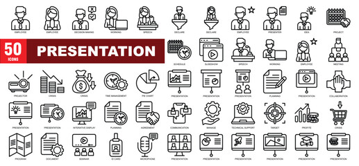 Presentation icon set