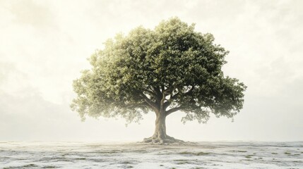 Obraz premium Majestic tree in a tranquil landscape