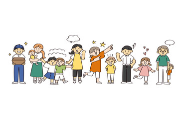 ポジティブな人のイラストセット