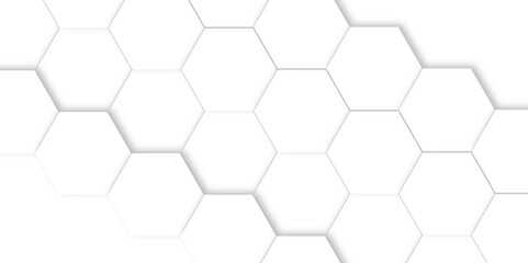 abstract hexagon texture pattern design.3d render of honeycomb white background abstract wall decorative in the bath copy space, technology, data	