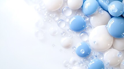 Abstract Blue and White Circles with Water Drops