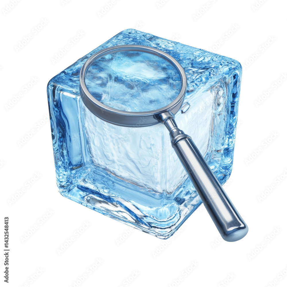 Poster frozen investigation uncovering intricate crystalline structures within a solid cube