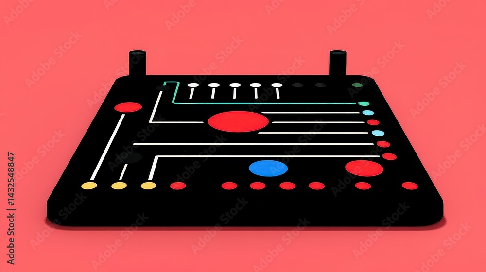 Poster abstract technology interface minimalist circuit board design