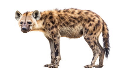 Hyena for Wildlife and Nature Display - Isolated on White Background