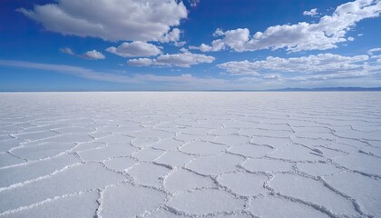 Salar de uyuni bolivia expansive salt flats under a bright blue sky