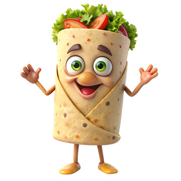 recommend clip art: Happy Burrito Cartoon Character Food Illustration