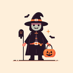 vector image of people wearing halloween costumes