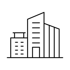 Buildings Line Editable Stroke Icon. Real Estate, City, Cityscape, House, Home, Apartment, Condominium, Hotel, Mall,  Town, Architecture Buildings Icons Vector Illustration