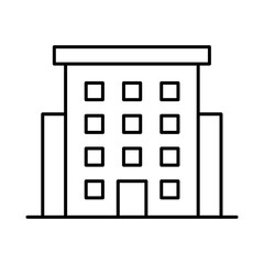Buildings Line Editable Stroke Icon. Real Estate, City, Cityscape, House, Home, Apartment, Condominium, Hotel, Mall,  Town, Architecture Buildings Icons Vector Illustration