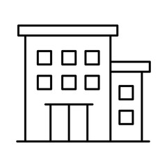 Buildings Line Editable Stroke Icon. Real Estate, City, Cityscape, House, Home, Apartment, Condominium, Hotel, Mall,  Town, Architecture Buildings Icons Vector Illustration