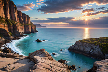 sunset over the sea