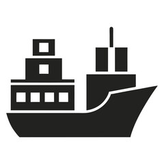 Obraz premium cargo freighter ship silhouette