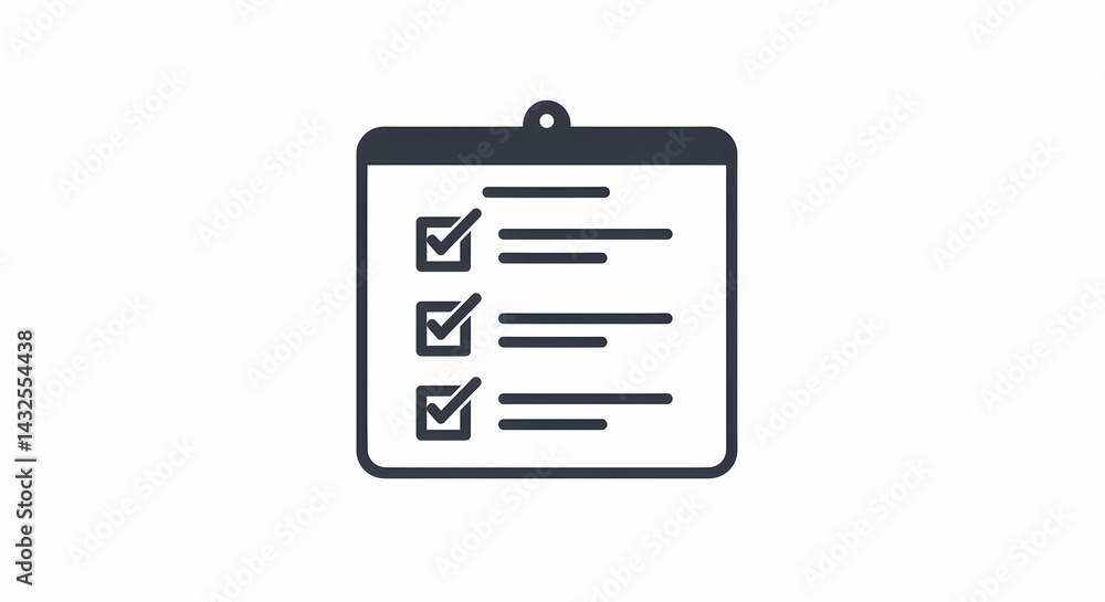 Poster checking off items on a list task completion concept