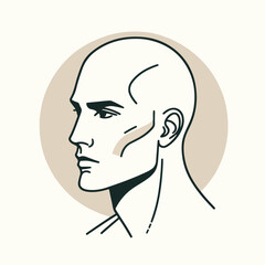 bald man line art vector image