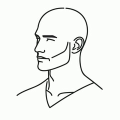 bald man line art vector image