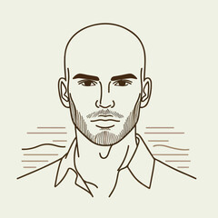 bald man line art vector image