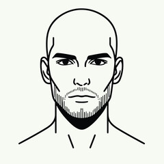 bald man line art vector image