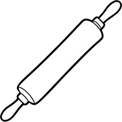 Rolling Pin Icon Clean Vector Line Art
