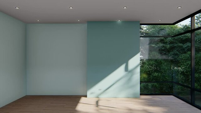 empty interior room shadow wall space background mock up architecture sunlight. empty home modern window light floor design apartment white house indoor. blank minimal concept backdrop bright clean.