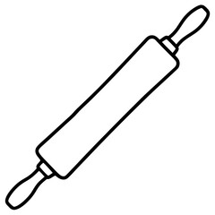 Rolling Pin Icon Clean Vector Line Art