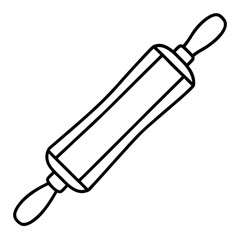 Rolling Pin Icon Clean Vector Line Art