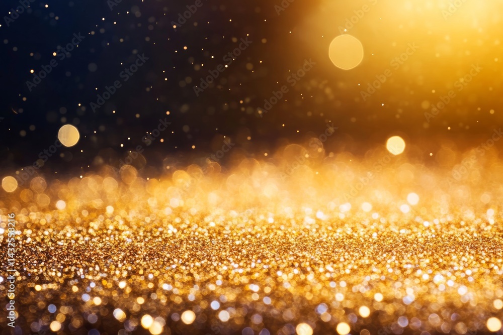 Leinwandbilder dark navy backdrop features sparkling gold elements and faint stars, offering a magical atmosphere w