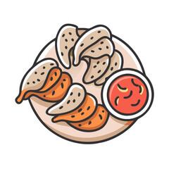 Delicious kerupuk chips with a vibrant dipping sauce