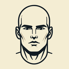 bald man line art vector image