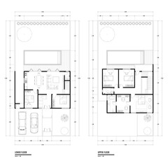 Black and White floor plan of a modern unfurnished house for your design. Suburban house vector blueprint. Architectural background.	