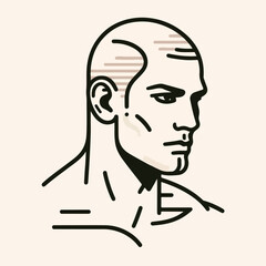 bald man line art vector image