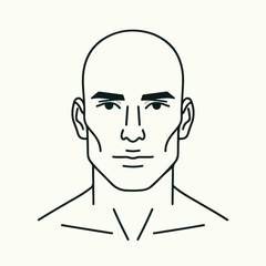 bald man line art vector image