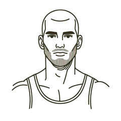 bald man line art vector image