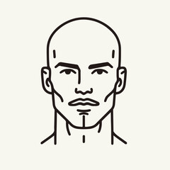 bald man line art vector image